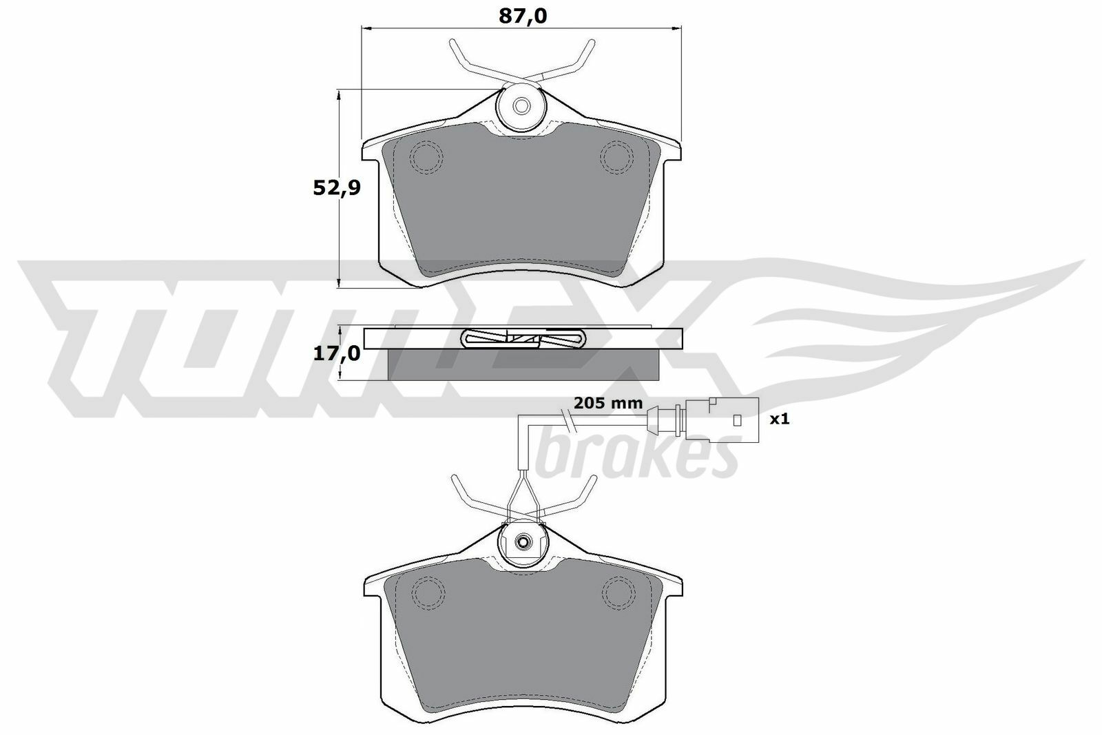 Sada brzdových destiček, kotoučová brzda TOMEX Brakes